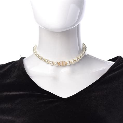 dior necklace with one pearl|christian Dior choker necklaces.